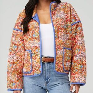 Free People Chloe Quilted Jacket in Candy Combo